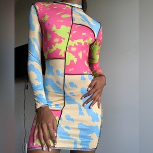 Sexy Multicolored Bodycon Dress